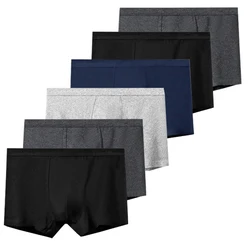 6pcs Men's Briefs Mens Sexy Flat angle Underwear Men's Panties Cotton Breathable Elastic Large Size Male Underpants