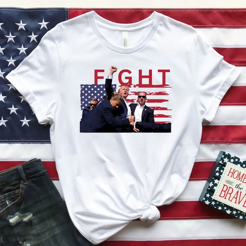 Trump Fight Shot Shirt, Trump 2024 T-Shirt, Assassination Attempt Tee,Fighter,