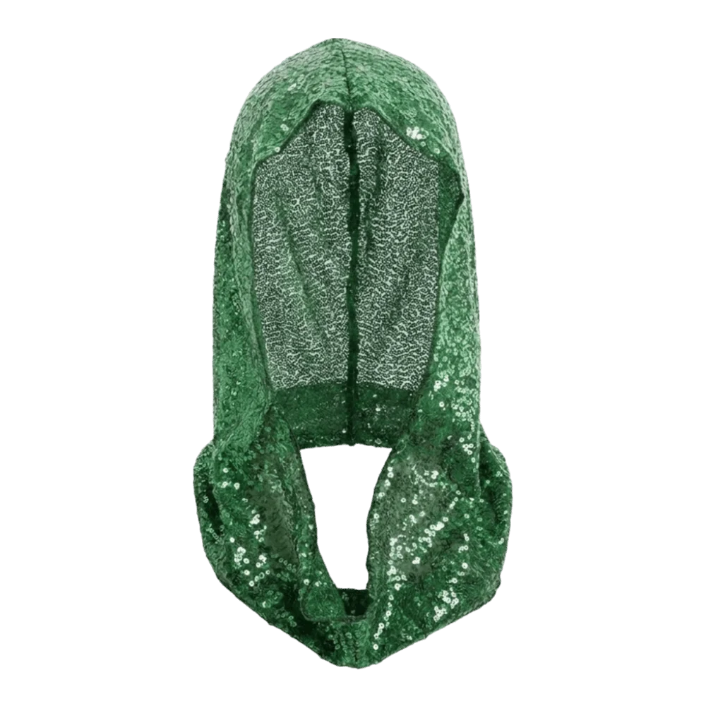 New Sequin Pullover Hat Polyester Breathable Glitter Turban Lace Soft Hooded Headscarf Halloween
