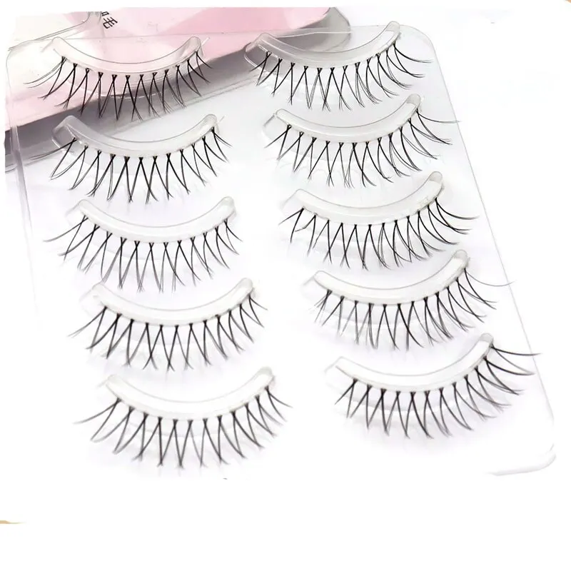 Natural Long Eye Makeup 5Pairs Set Cos False Eyelashes Lash Extension 3D Bunch Japanese Fairy Cosplay 5 Pairs