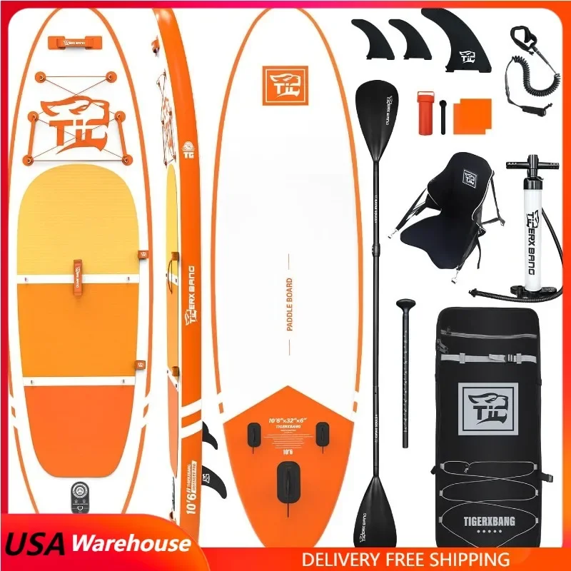 

TIGERXBANG Inflatable Paddle Board with Premium SUP Board Accessories, Allround Paddle Boards Adults/Kids Stand Up Paddle Board