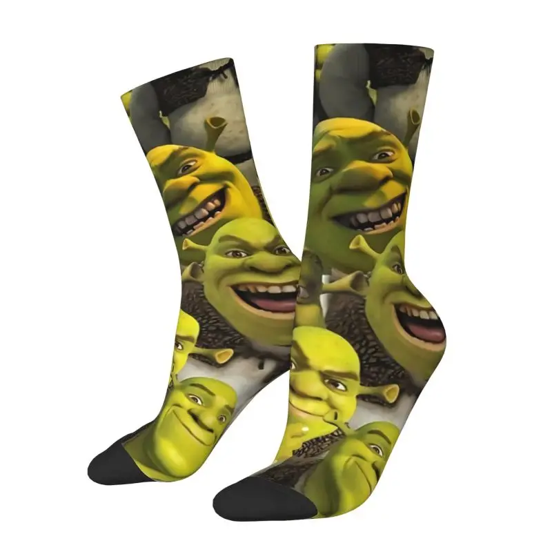 Coole Druck Monster Shrek Collage Socken für Männer Frauen dehnbare Sommer Herbst Winter Crew Socken