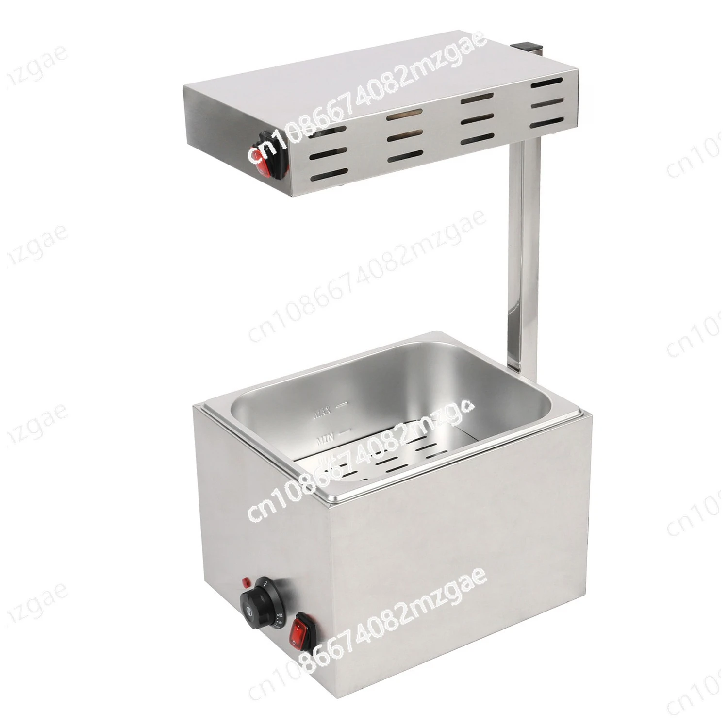Heating Lamp for French Fries and Fried Chicken, Large Capacity Commercial Stainless Steel Popcorn Chicken Wing Warmer