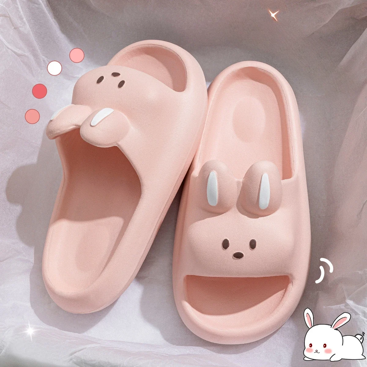 Women Home Slipper Rabbit Cute Cloud Sandals Summer Flip Flops Beach Slides House Casual Room Shoes Men Male Flat Female Eva