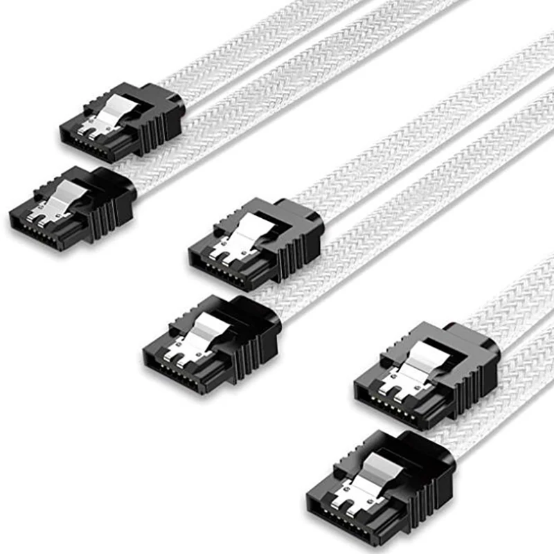 NEW SATA 3.0 III SATA3 7pin Data Cable 6Gb/S SSD Cables HDD Hard Disk Drive Cord Line With Nylon Premium Sleeved