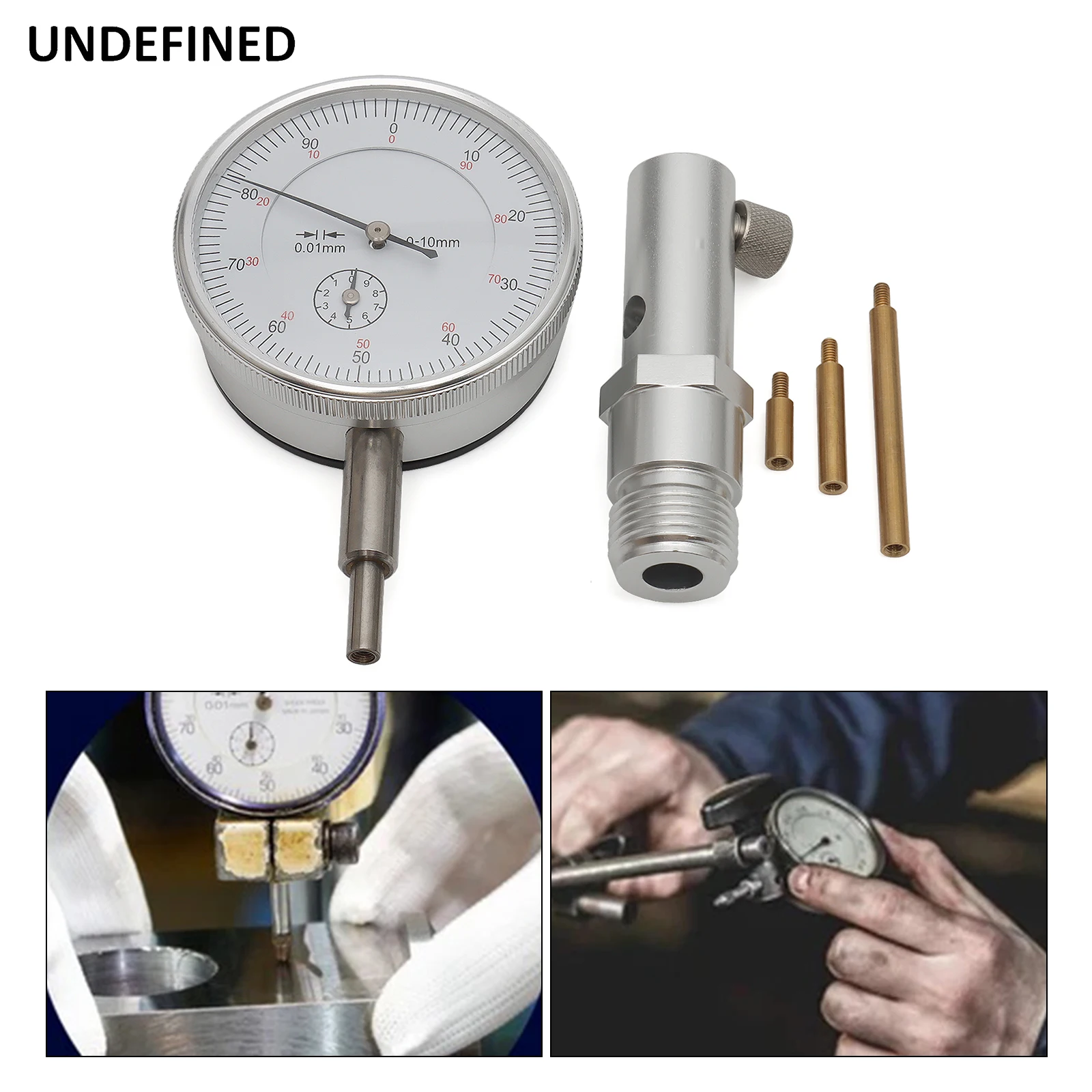 Silver Motorcycles Accessories Top Dead Center TDC Tool Timing Gauge 14MM 18MM Thread For Triumph Honda BMW Kawasaki Suzuki