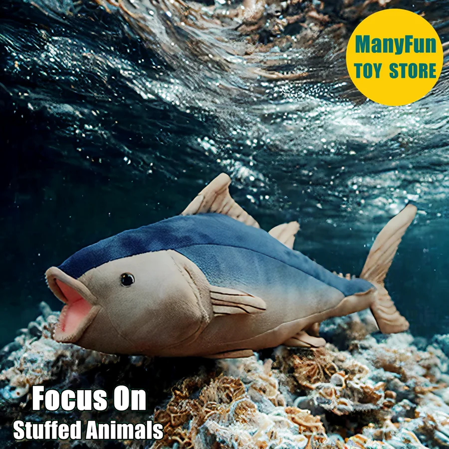 

Blue Fin Tuna Plush Toy, Realistic Bluefin Tuna Plushie, Lifelike Toro Fish Stuffed Animal, Tuna Simulation Doll Toy Gift