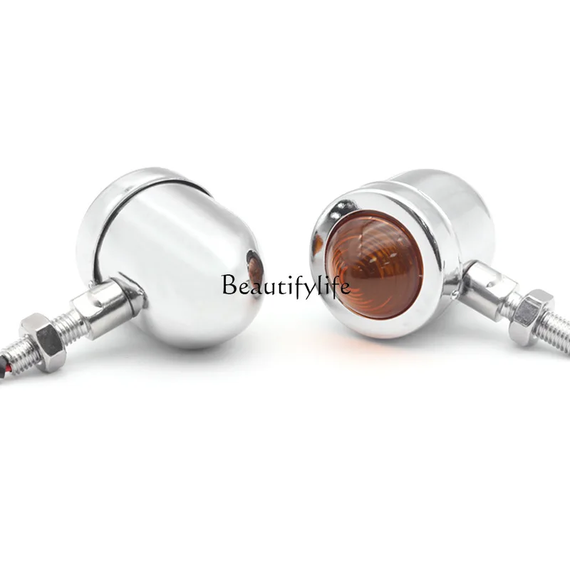 Motorcycle retro modified turn signal full gold + black electroplating direction signal indication