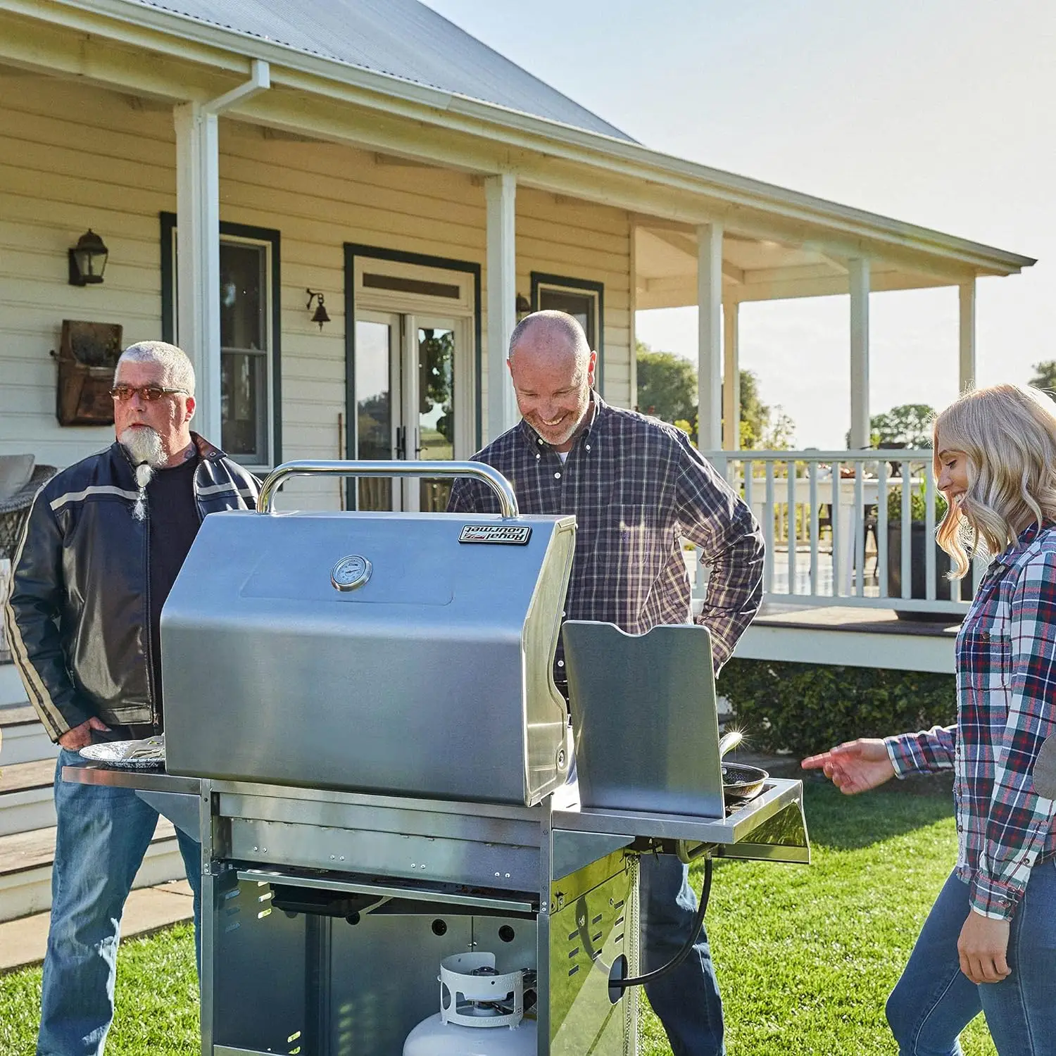 

GA4402S Stainless Steel 4-Burner BBQ Propane Gas Grill, 54000 BTU Cabinet Style Gas Gril