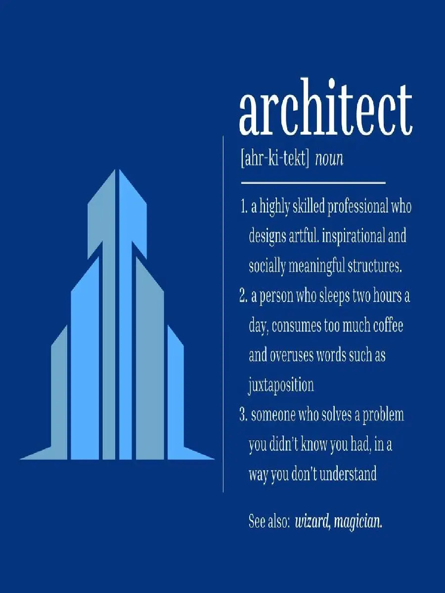 Architect Definition Funny Poster  Quirky Culture Wall Art Print for Home  Office Decor Perfect Gift for Architects and Design E