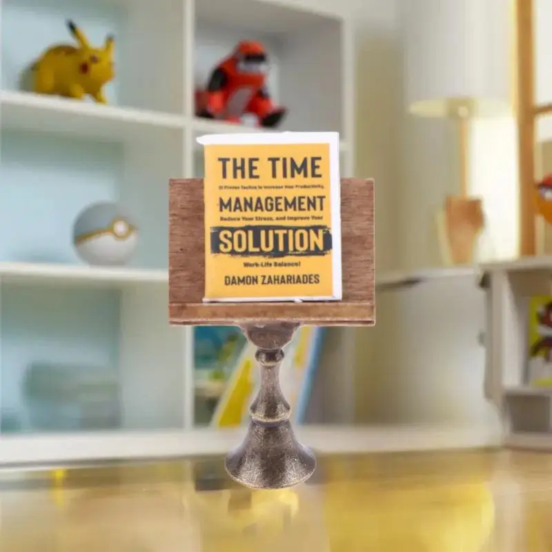 Casa de muñecas en miniatura a escala 1/12, libro mágico y soporte de lectura, modelo para construcción de microescena