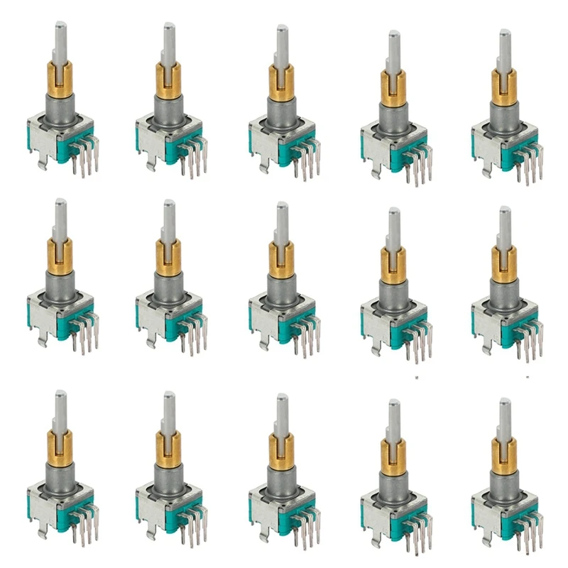 

15PCS EC11EBB24C03 Dual Axis Encoder With Switch 30 Positioning Number 15 Pulse Point Handle 25Mm