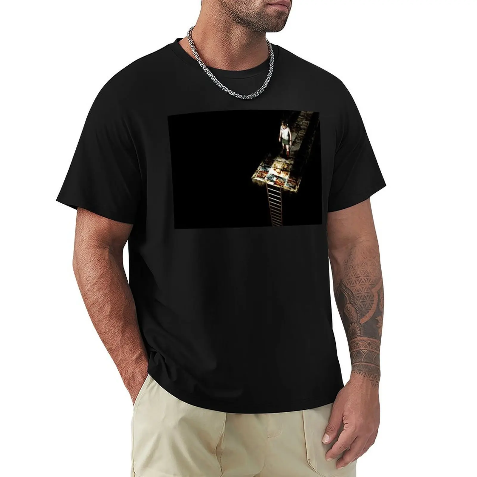 Silent Hill 3 Cheryl (Heather) Mason's ladder to hell T-Shirt Large Size Soft Cotton T-Shirt