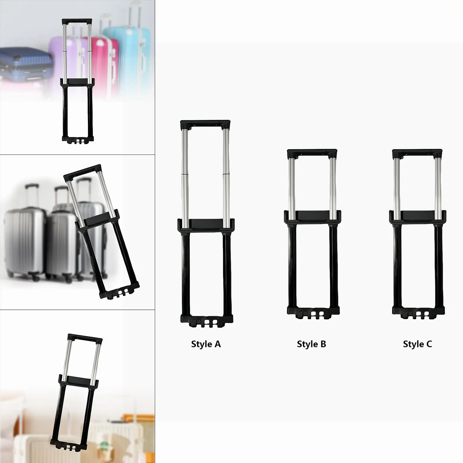 

Suitcase Telescopic Handle Easy to Install Convenient Luggage Handle Repair Part Trolley Luggage Pull Rod Replacement for Travel