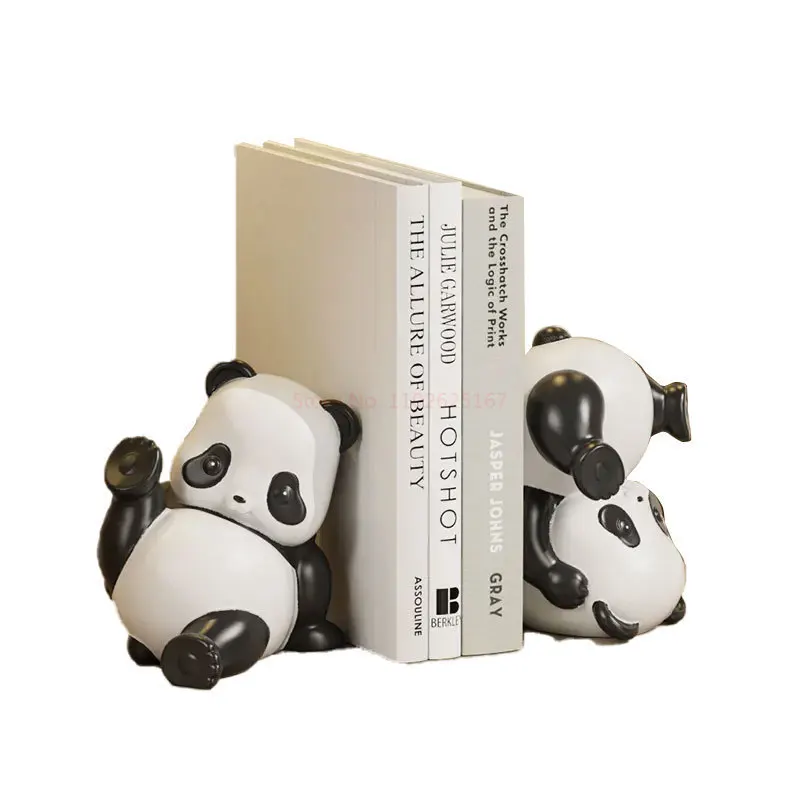 Cartoon Bear Bookend Panda Figurine Cream Style Home Decorations Living Room Hallway Wine Cabinet Bookcase Home Christmas Decor