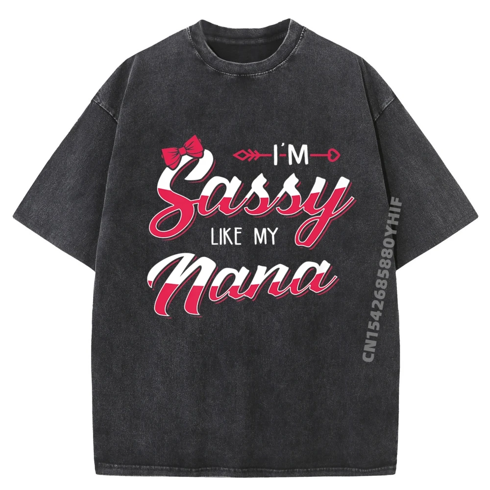 

Новейшая футболка с принтом I M Sassy Like My Nana Granddaughter, уличная мужская молодежная футболка, мужская потертая одежда большого размера