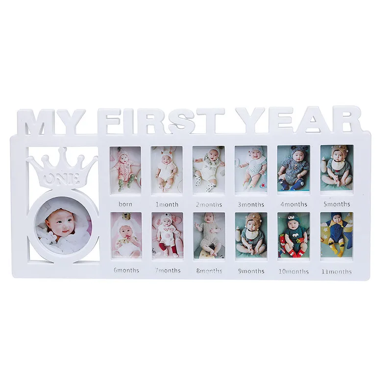 Baby\'s First Year By Months Milestone Photo Frame Newborn Baby Photography, Birthday Banner Family Souvenirs Kids Growing Gift