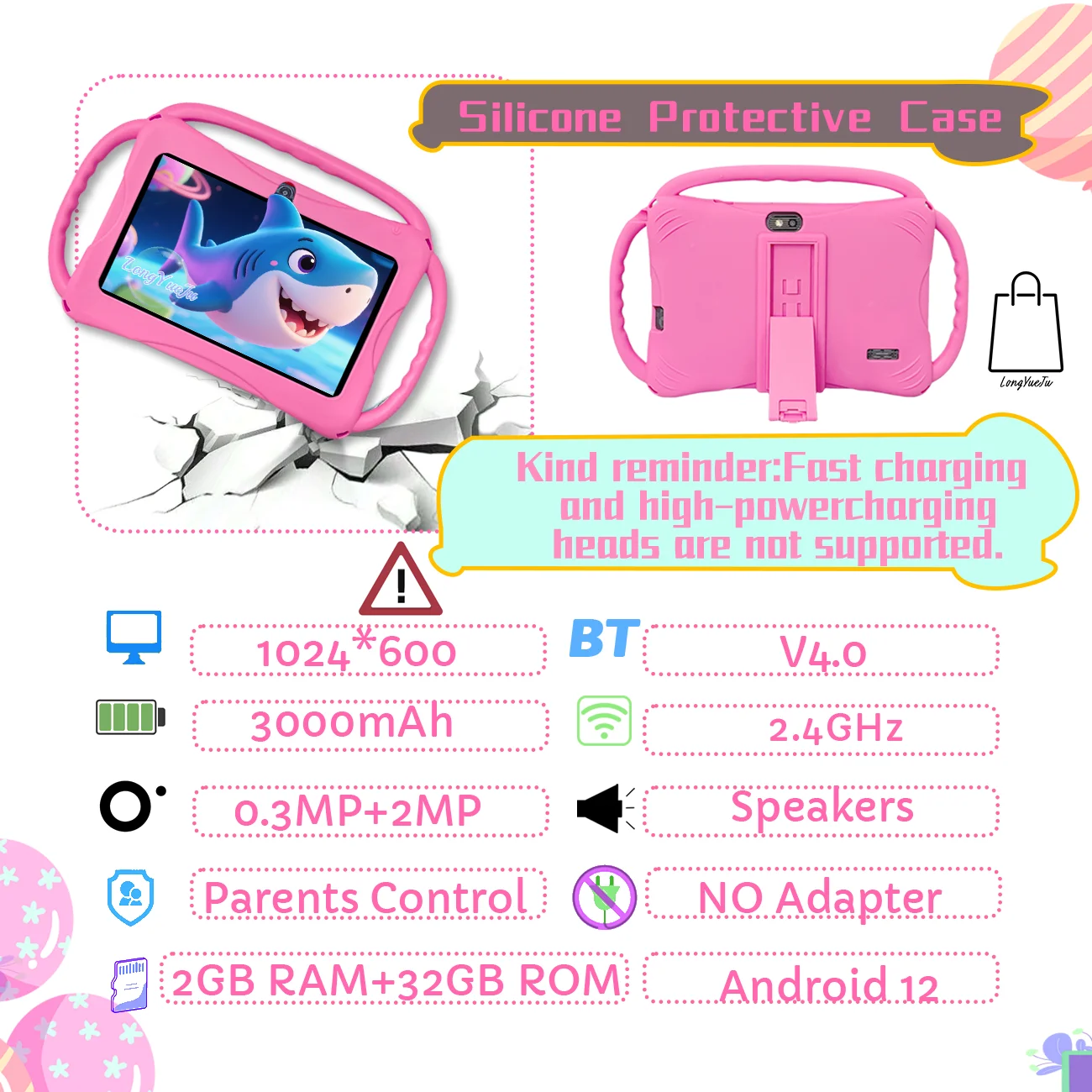 Kerstmis en Halloween 7-inch Android-educatieve tablet voor kinderen met ouderlijk controle |   Ultiem leercadeau voor vakanties