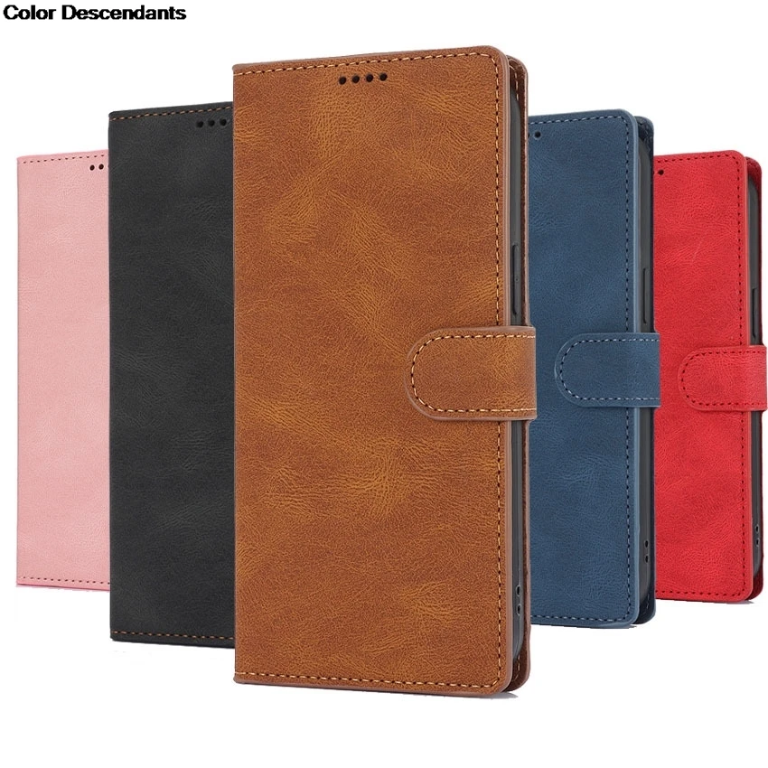 Leather Flip Wallet Case for Samsung Galaxy S24 S23 S22 S21 S20 FE Lite S10 S9 S8 S7 Edge Plus Phone Bag Cover