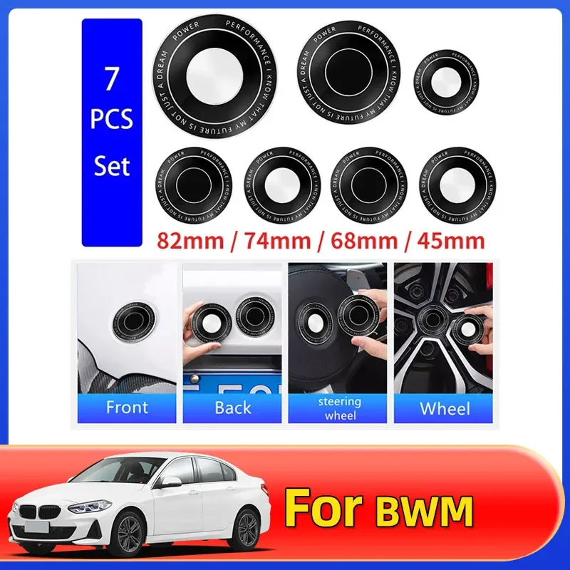 

7pcs 45mm 68mm 74mm 82mm Car Logo Front Hood Emblem rear boot badge for BMW E28 E32 E43 E52 E53 E63 E64 E93 E94 E87 F10 F20 F30