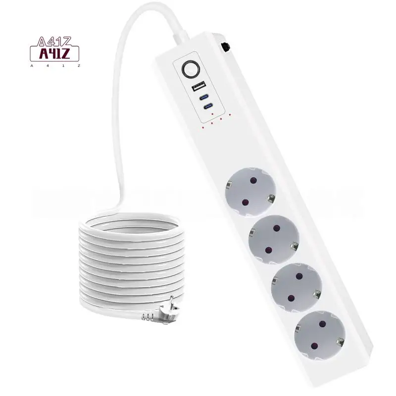 A41Z-European Power Strip 20W Fast Charge With Voice Control, Timer, Wifi - Tuya App Enabled EU Plug