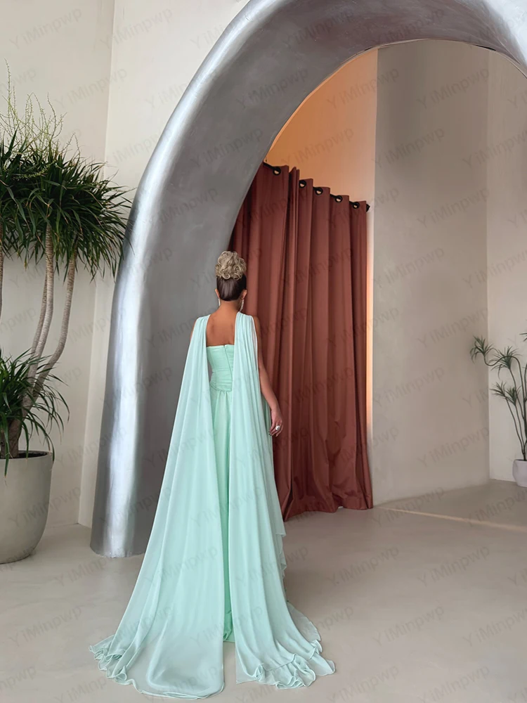 Vestidos de noite elegantes, capa sem mangas, linha, vestido de baile islâmico, verde, casamento, convidado, vestido de festa personalizado
