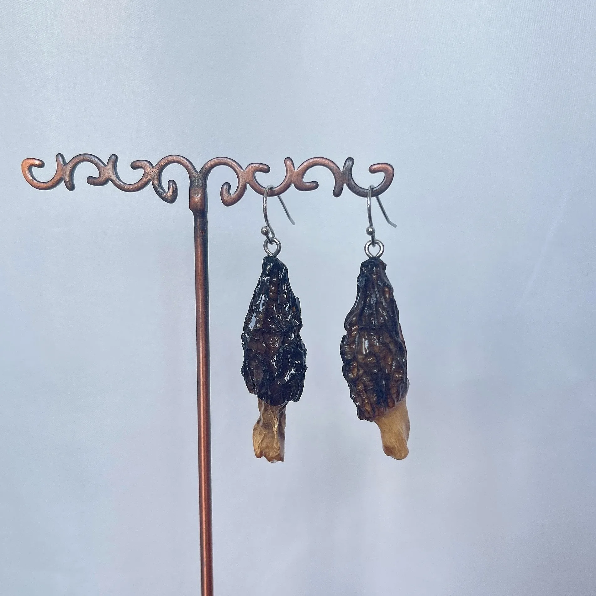 Christmas [Garden Inspiration] Unique Customized Handmade Mushroom Morchella Dried Fruit Earrings DIY Handmade Material Pack