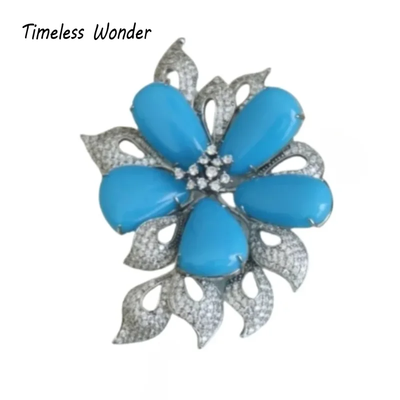 Timeless Wonder Fancy Zircon Geo Resin Floral Brooch Pins for Women Designer Jewelry Runway Rare Luxury Gift Top Trendy Mix 3147