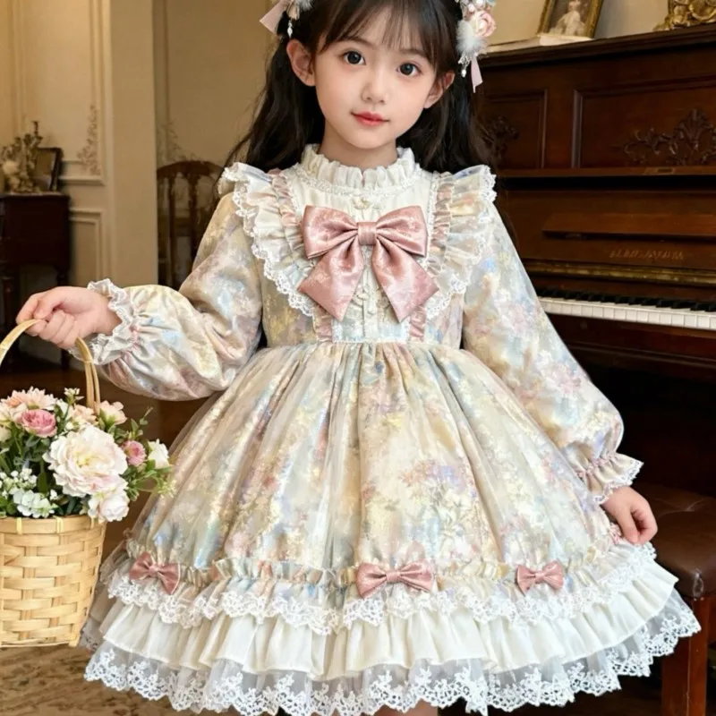 فستان الأميرة الكرتوني اللطيف للأطفال لعام 2026 فستان لوليتا عتيق منتفخ جديد للفتيات بأكمام طويلة فستان لوليتا LI840 #1