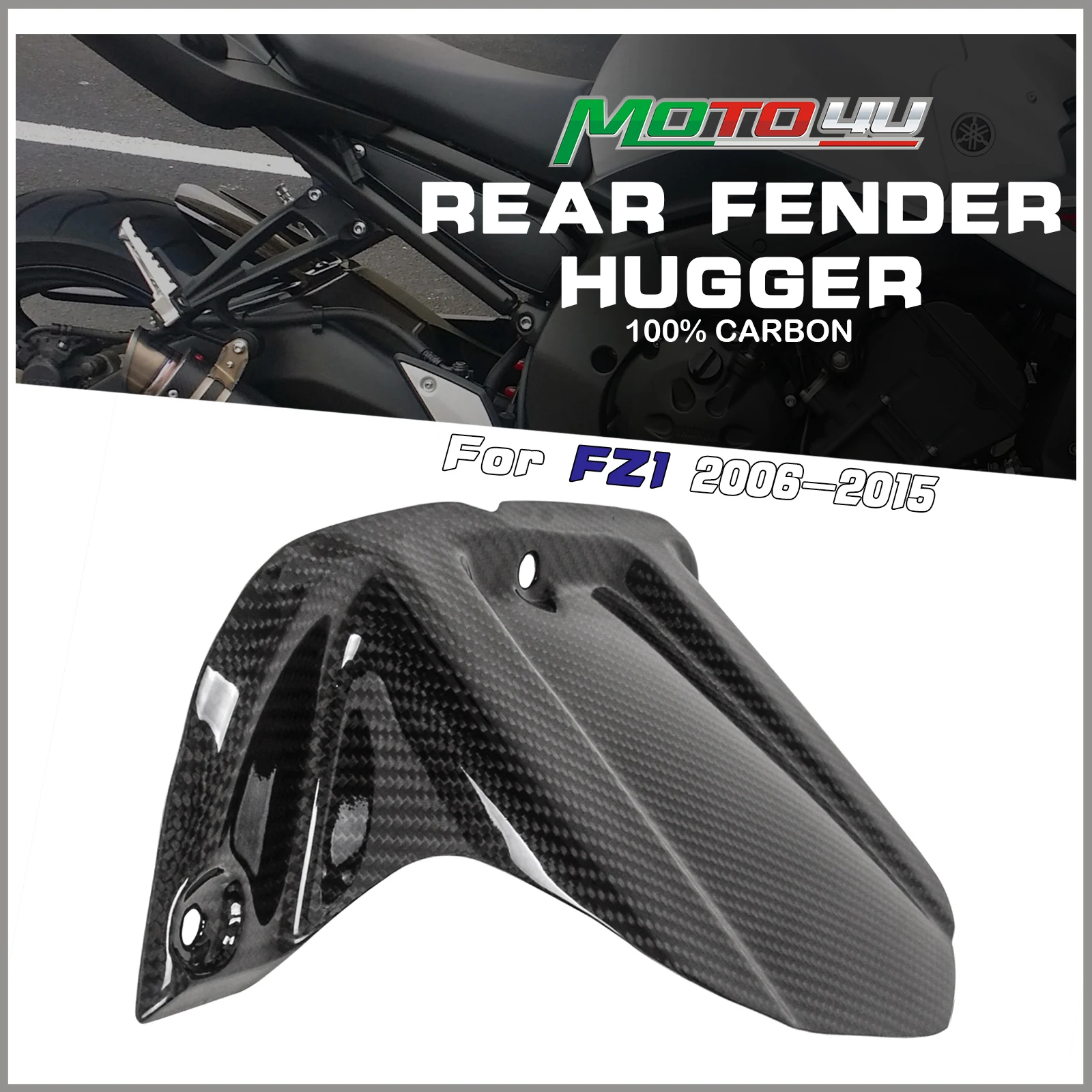 

For YAMAHA FZ1 FZ-1 2006-2015 2014 FZ8 2011 100% Carbon Fiber Motorcycle Rear Tire Fender Hugger Mudguard Fairing Accessories