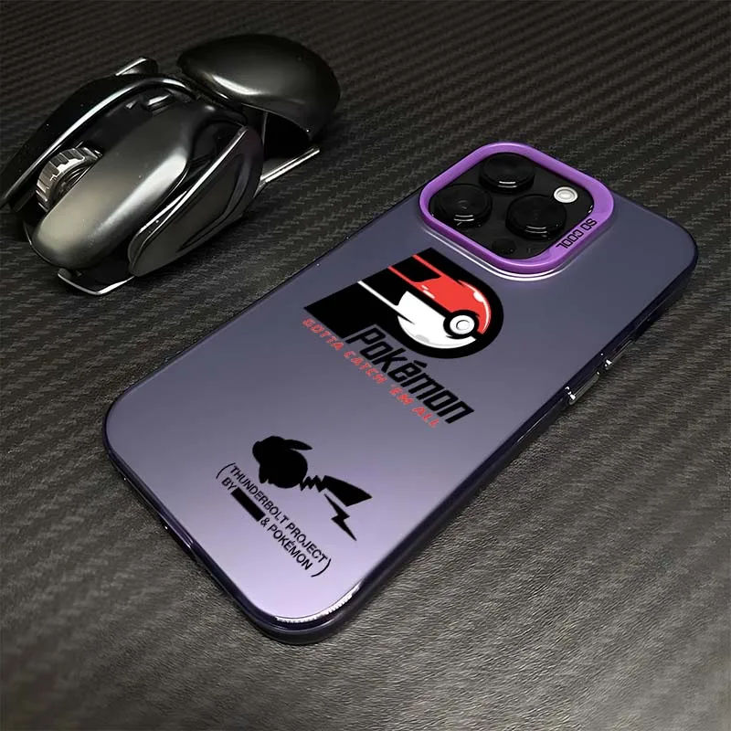 Funda de teléfono P-Pokemons Anime para Apple iPhone 16 15 14 13 12 11 XS X Pro Max Plus cubierta plateada colorida