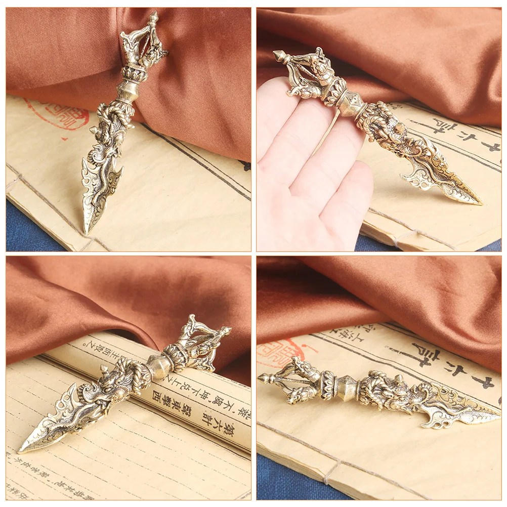 زخرفة مدقة فاجرا النحاسية نمط مصغر ديكور مكتب المنزل دارما التبتية مدقة النحت حرفة نحاسية فريدة من نوعها #6