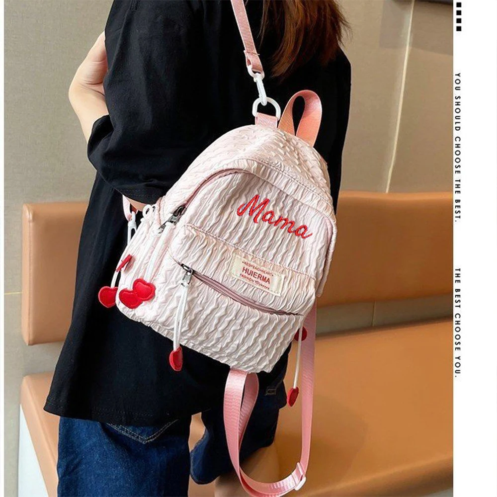 Personalized And Minimalist Mini Backpack, Niche Student Leisure Shopping Backpack, Customized Embroidered Name Gift Pack