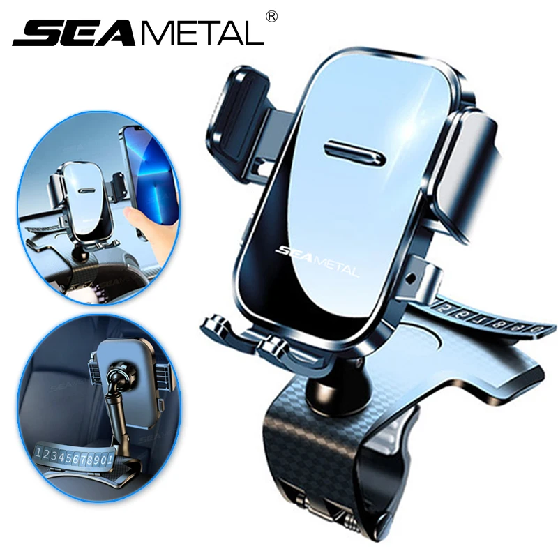 SEAMETAL Dashboard Car Phone Holder 360-Degree Rotatable Smartphone Stand Auto Grip Phone Mount 4.7-7.2in Phones Fixed Bracket