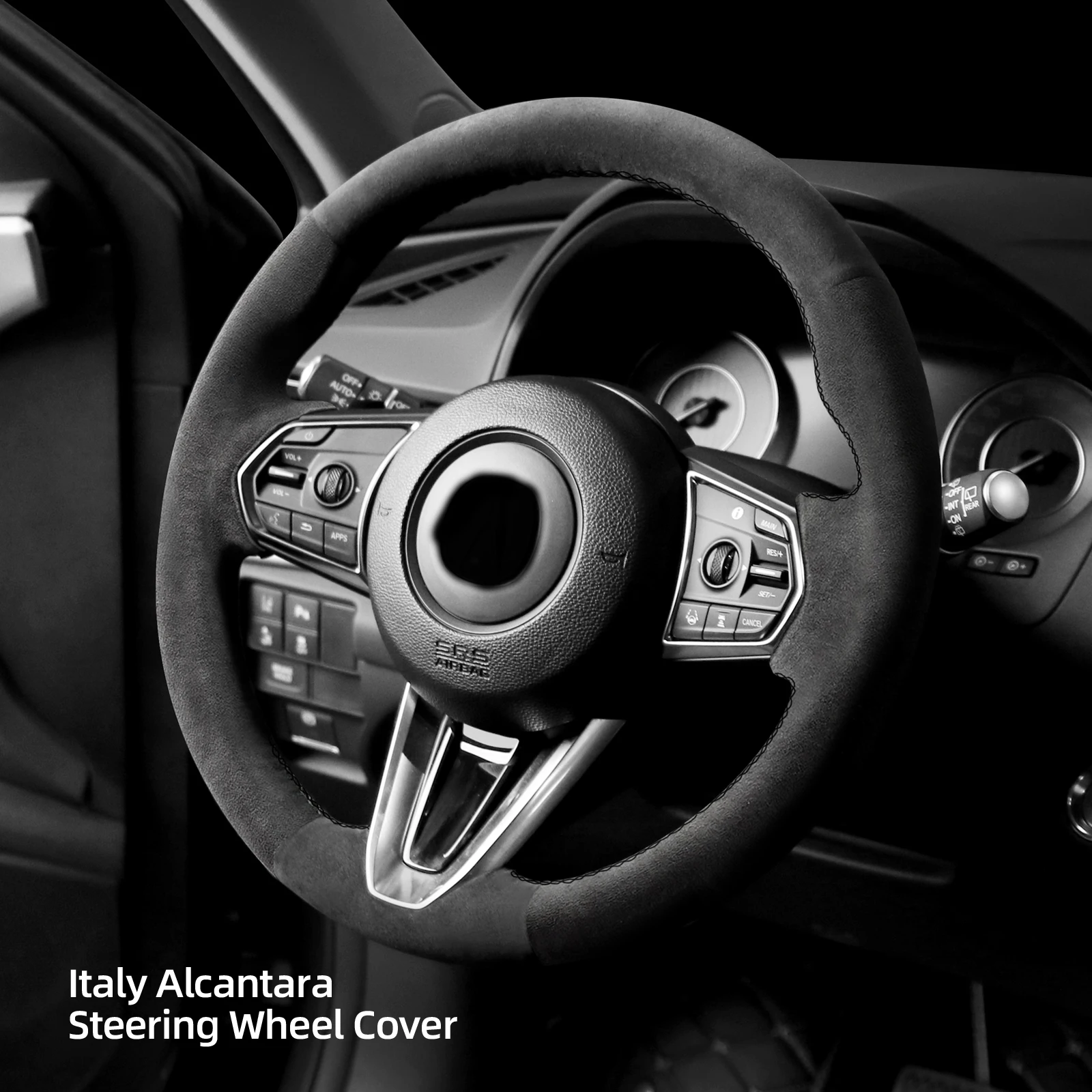 Alfanxi Hand Stitch Alcantara Steering Wheel Cover Compatible with ACURA RDX 2019-2023