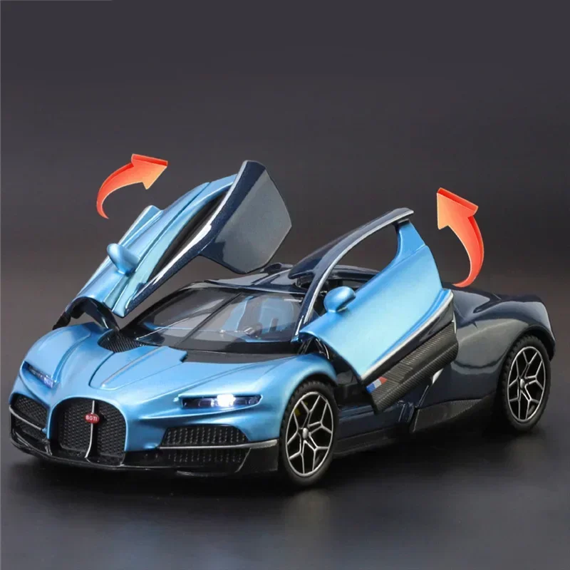 

Diecast 1:32 Tourbillon Chiron Sports Car Model Metal Racing Vehicles Car Model Simulation Sound and Light Toys Christmas gift