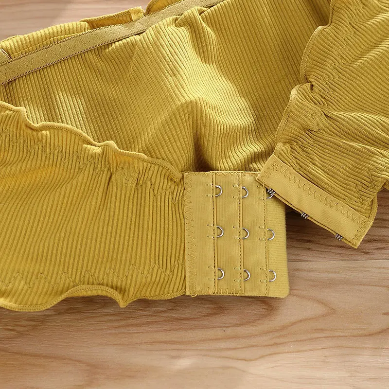 บราไร้สายแบบลูกไม้สำหรับผู้หญิง เซ็กซี่ ทูปท็อป บราเล็ตแบบดันทรง มองไม่เห็น ไร้รอยต่อ ชุดชั้นใน ชุดนอนฤดูร้อน ผ้าพันหน้าอก ครอปท็อป