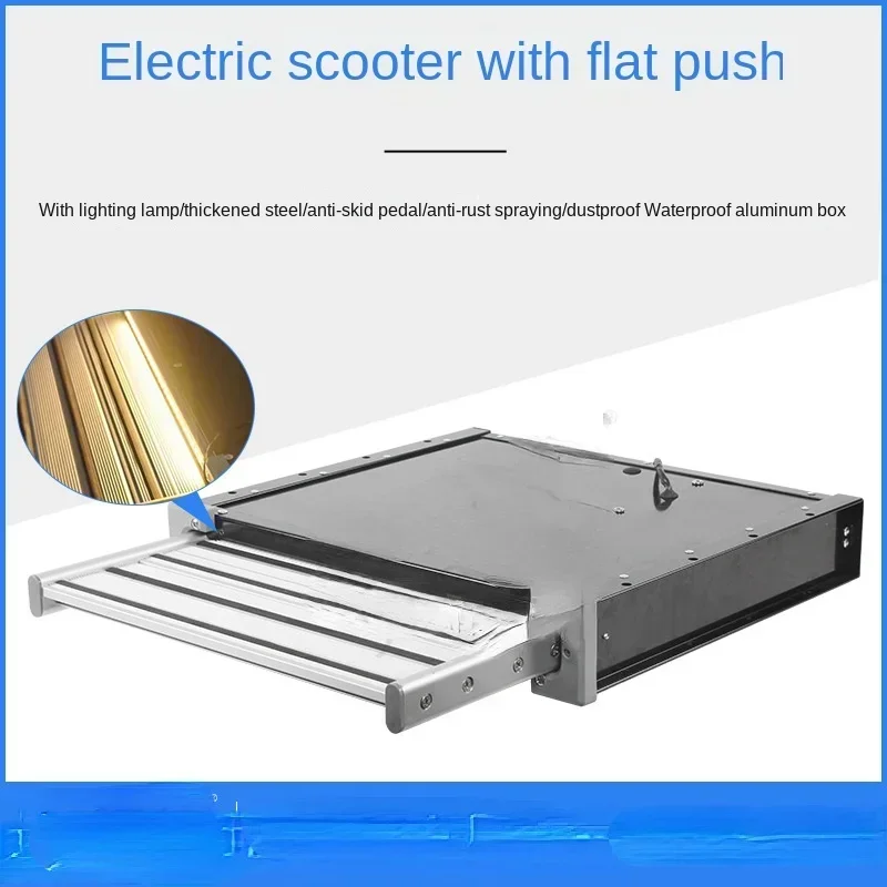 Car Flat Push Step Single Layer Shrink Step Trailer Get on the Car Welcome Aluminum Alloy Electric Folding Pedal with Light