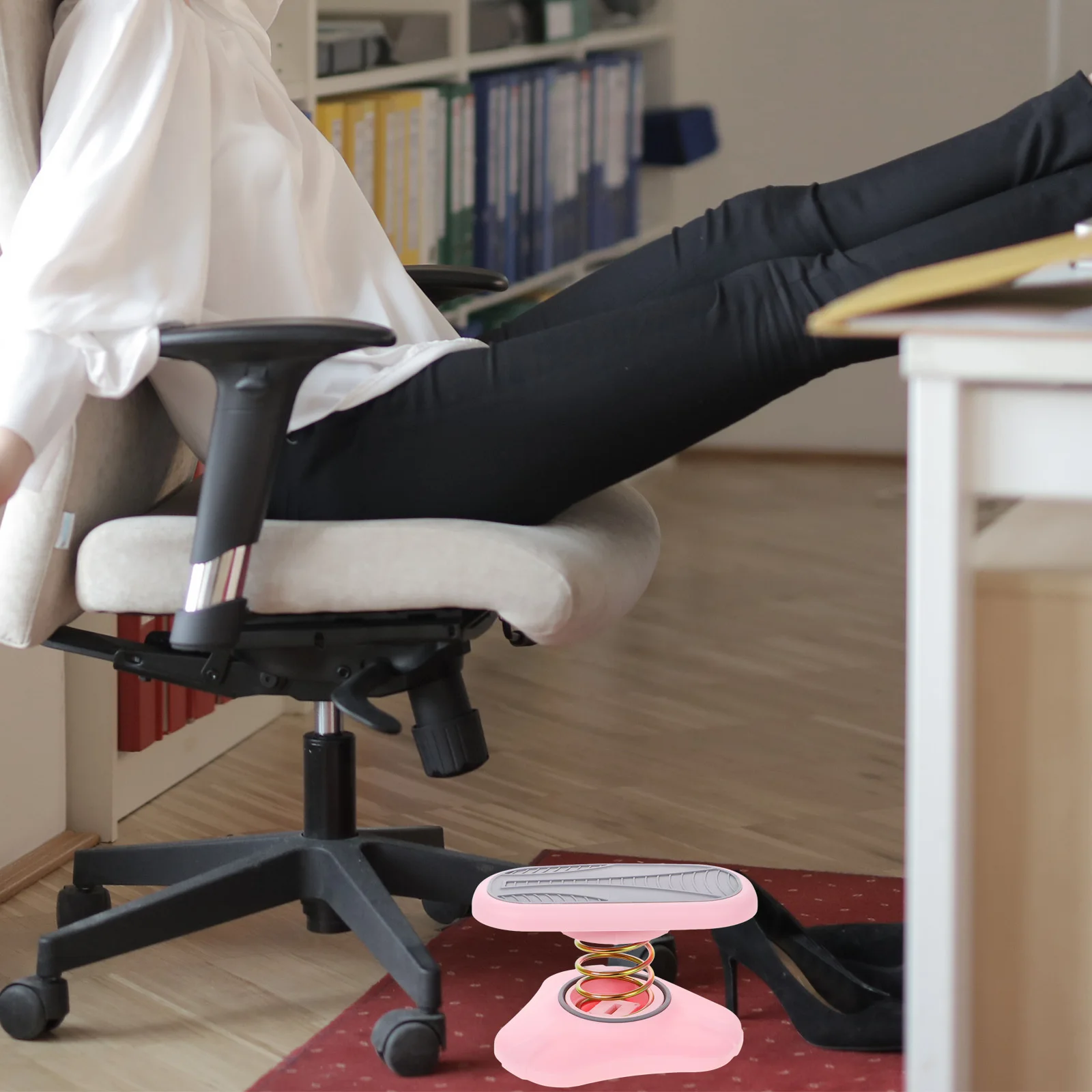 2 قطعة مسند قدم قابل للتعديل تحت المكتب مسند قدم مريح وردي لمكتب الكمبيوتر المنزلي كرسي دعم الروك مكتب الألعاب طائرة #2