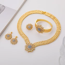 Gorgeous luxury Necklace bracelet earrings Ring set Jewelry women's set bride wedding friend gift high quality set combination