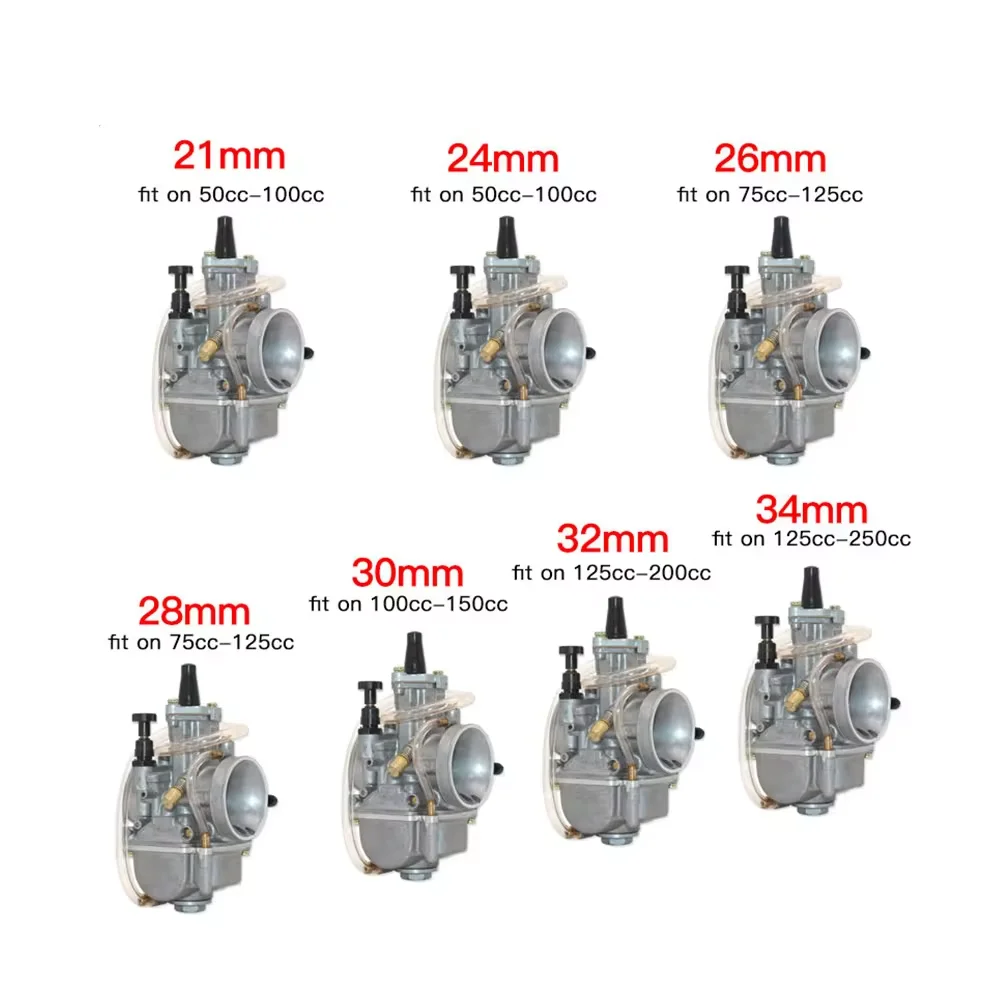 Carburador de motocicleta Alconstar Universal PWK 21 24 26 28 30 32 34 mm 2T 4T con Power Jet para Mikuni Koso ATV