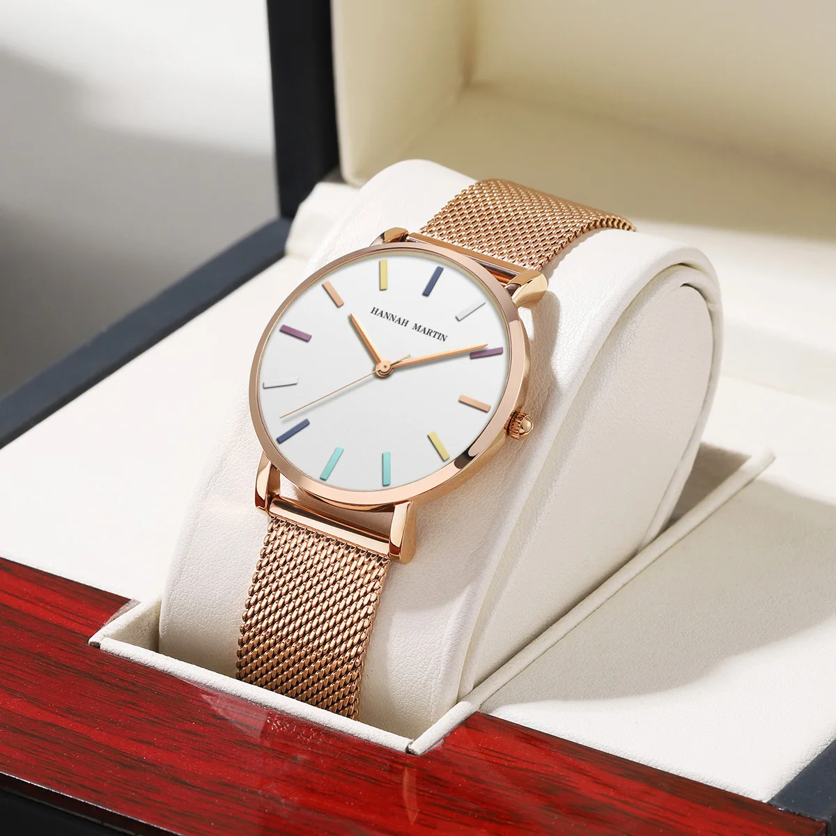 2024 New Women Watch Fashion Stainless Steel Mesh Strap With Bosnia Style Original Japanese Quartz Movement Women Rosegold Watch