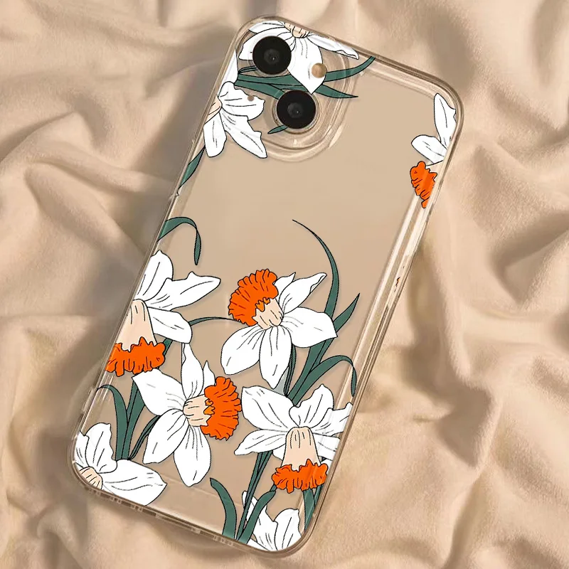 Flower Clear Case For Samsung A55 5G A54 A53 A56 A36 A35 A34 A33 A32 A26 A16 A14 A13 S25 S24 Ultra S23 S22 Plus S21 S20 FE Cover - náhled 5