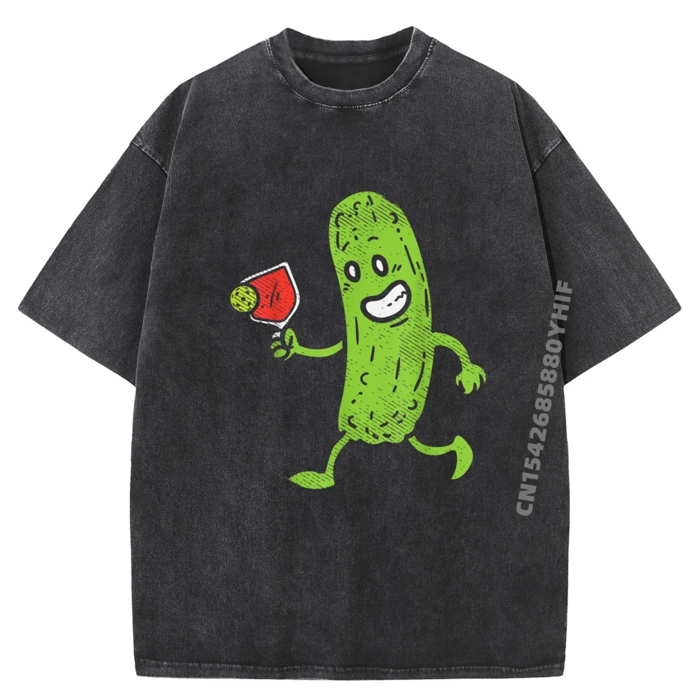 

Pickle Drinking Pickleball Cocktail Funny Printed Tshirt Mens Graphic Tee Cotton Breathable Washed Clothes