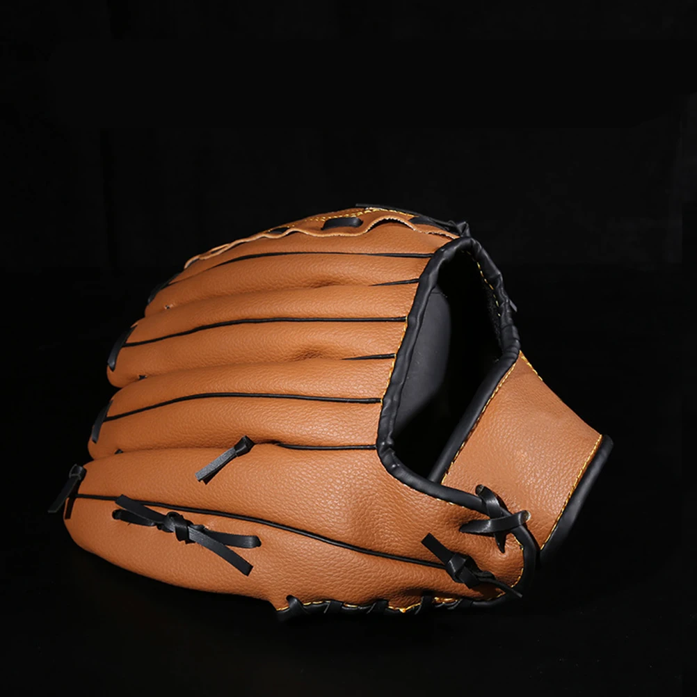 

1pc Baseball Gloves for Beginners Premium Thickened PU Softball Glove Infield Pitcher Adjustable Hand Size Catch Training Mitt