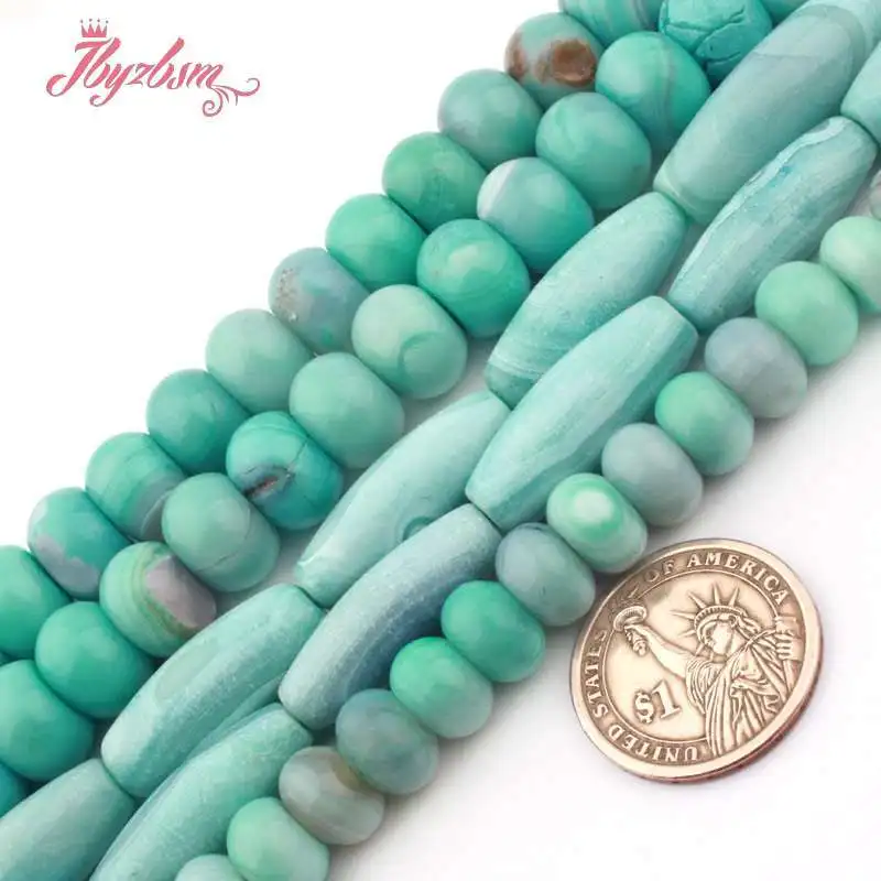 Natural Turquoise Agate Stone Beads DIY Necklace Bracelet Spacer Loose Strand 15\