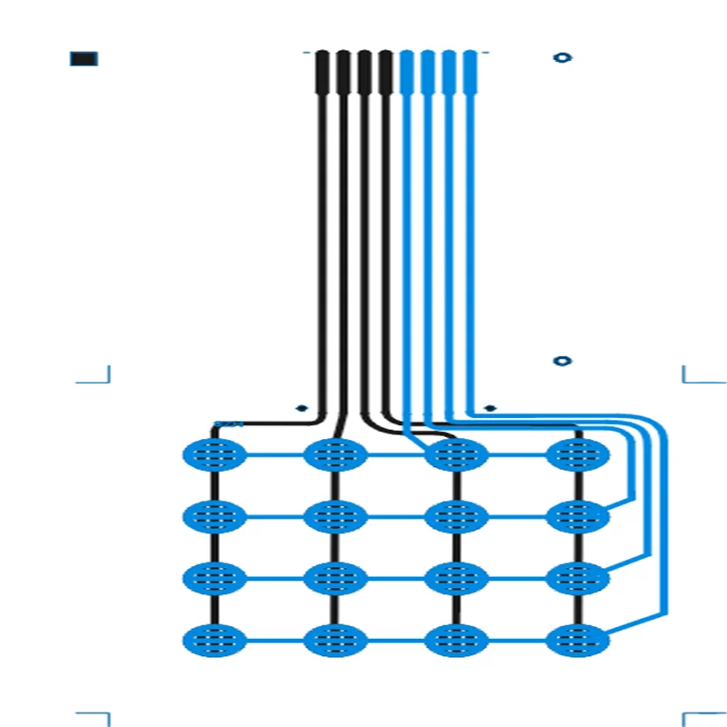 ปุ่มขนาดใหญ่แป้นพิมพ์เมทริกซ์ 4 * 4 ไมโครคอนโทรลเลอร์แป้นพิมพ์ขยายภายนอกแป้นพิมพ์เมมเบรน