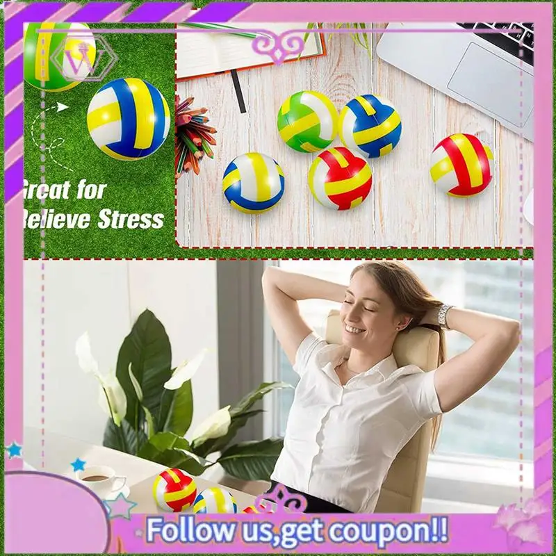 

Upgraded 24 Pcs Mini Volleyball Stress Balls Foam Sports Relief Stress Ball Soft Small Volleyball Toys Ball Gift Filler