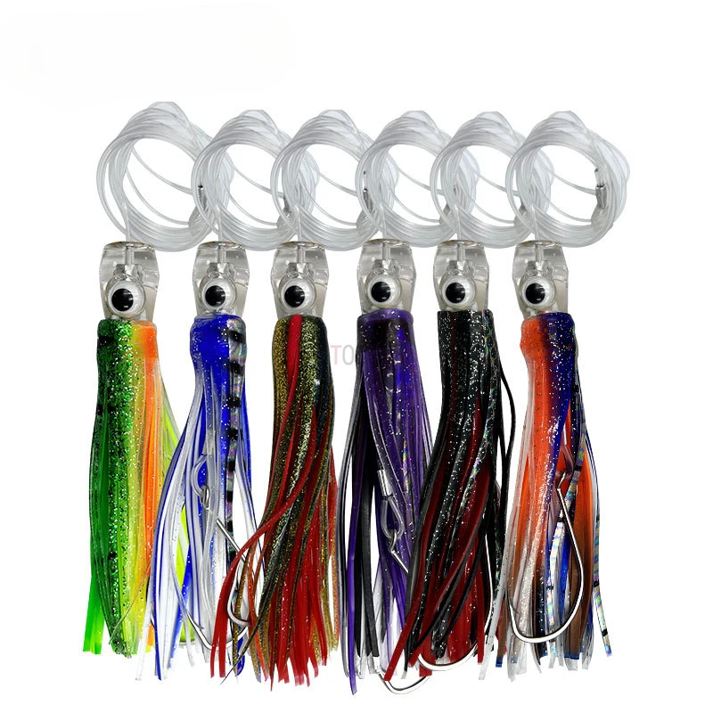 16/25cm Octopus Skirt Bait Trolling Lure Tuna Mahi Dolphin Shark Skirts Big Game Leader Trolling Rigs Deep Sea Fishing Tackle