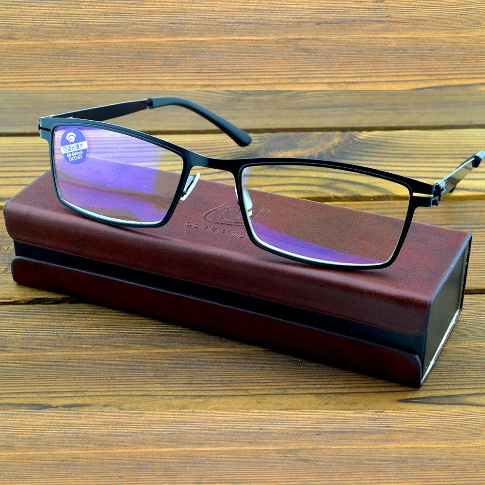 Titanium Alloy No Screws and Solder Joints Fashion Reading Glasses +0.75 +1 +1.25 +1.5 +1.75 +2 +2.5 +2.75 to +4 Include PU CASE